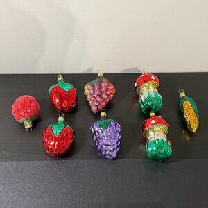 Vintage Mercury Glass Christmas Ornaments Fruits Vegetables (8)